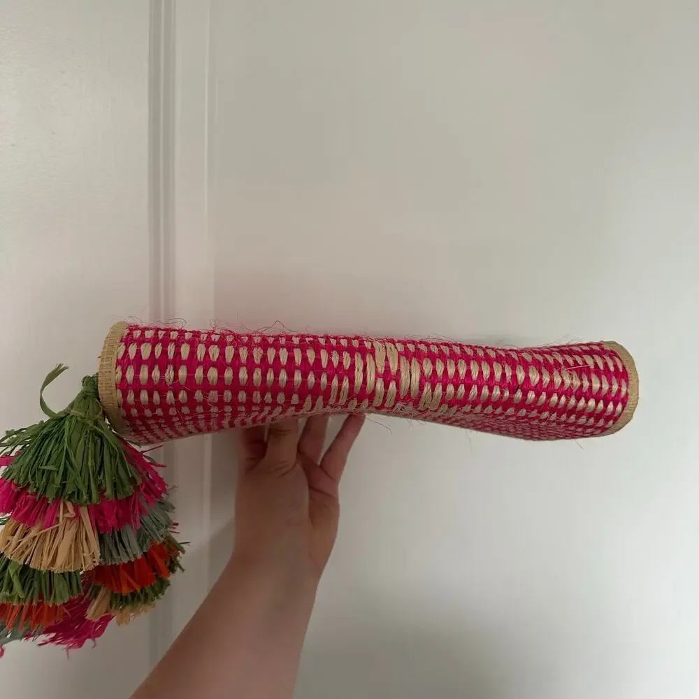 Mar Y Sol Colorful Straw Raffia Clutch Resort Fiesta Euro Summer Going Out Bag